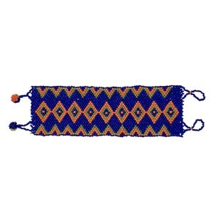 EUC - Southwest Geometric Style Seed Bead Cuff Bracelet